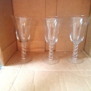 Vintage Candlewick bubble stem wine glasses